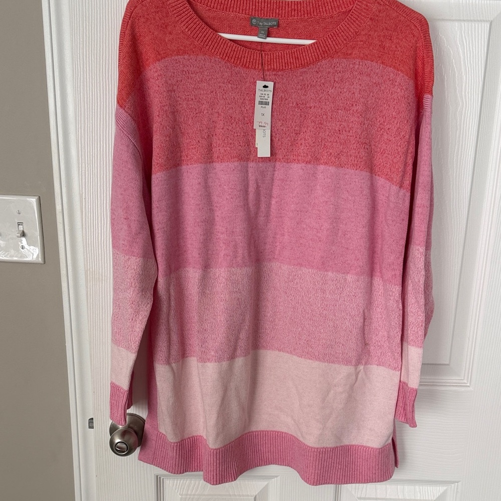 Talbots Pink and Red Knit Sweater